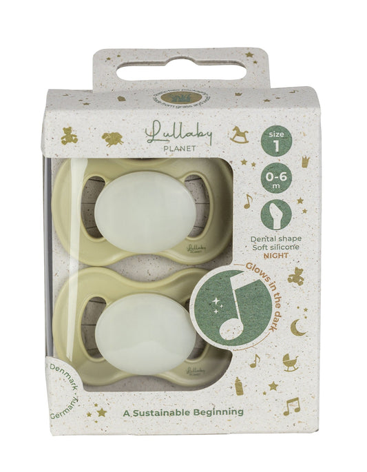 Lullaby Planet Set of 2 Phosphorescent Dental Silicone Pacifiers