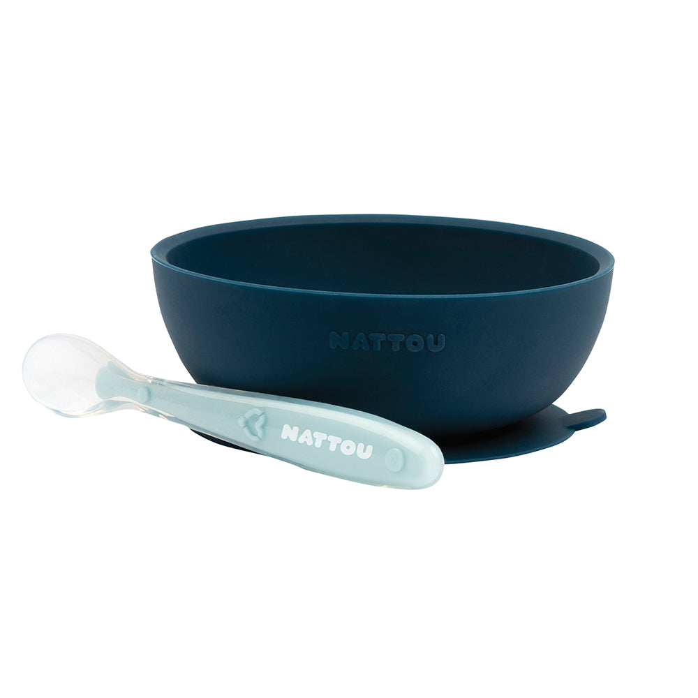 Nattou Dinnerware Set of 2 pieces: bowl and spoon (Available in 2 colors)