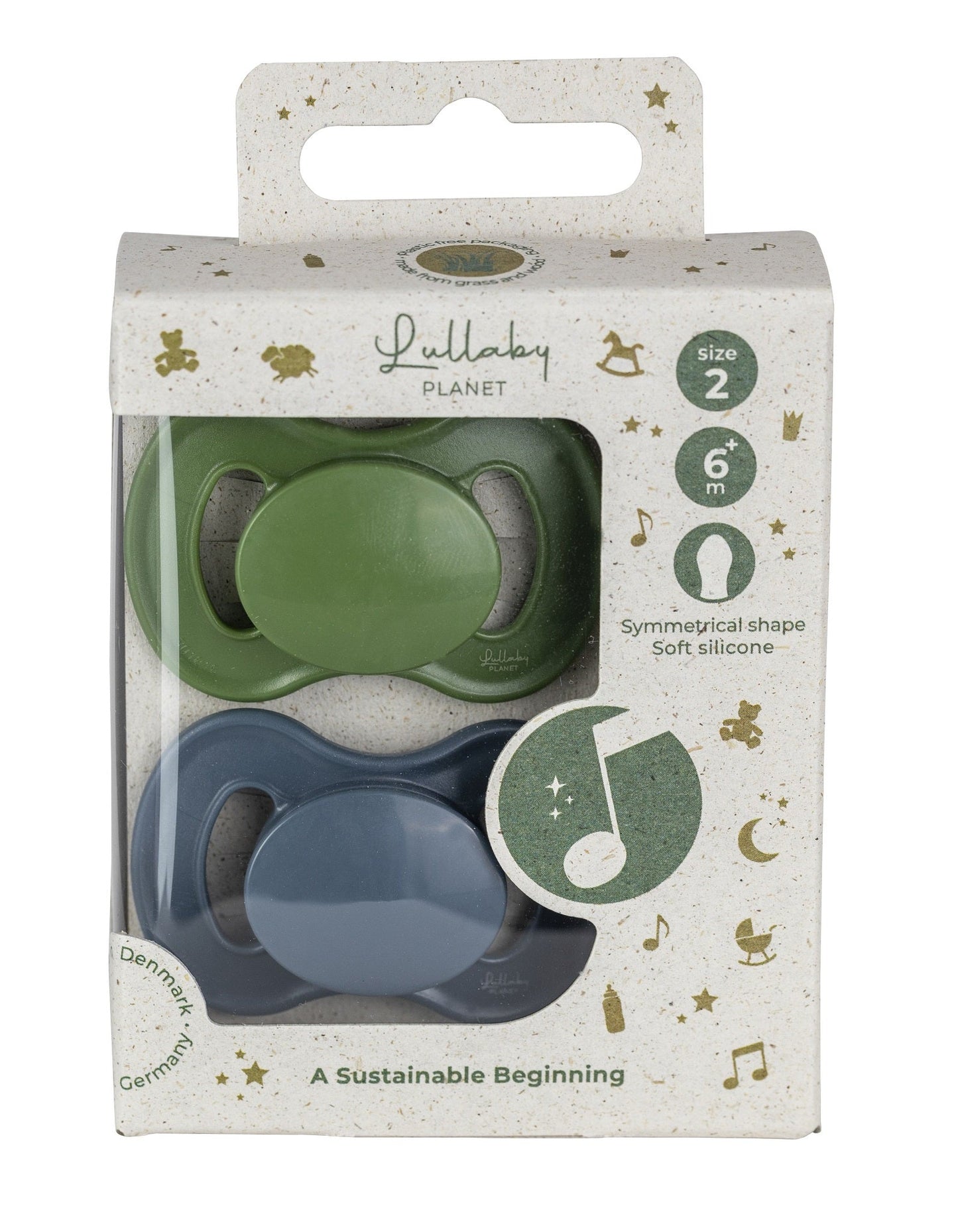 Lullaby Planet Set of 2 Symmetrical Silicone Pacifiers