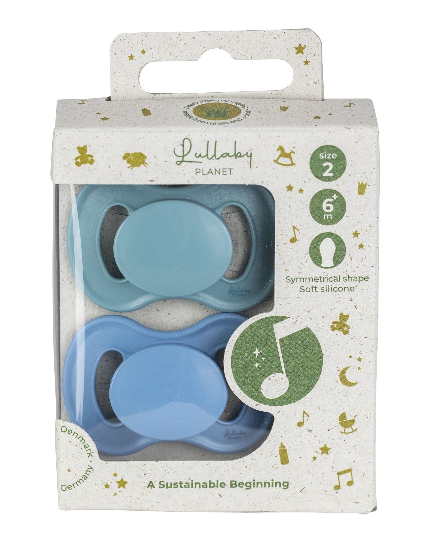 Lullaby Planet Set of 2 Symmetrical Silicone Pacifiers