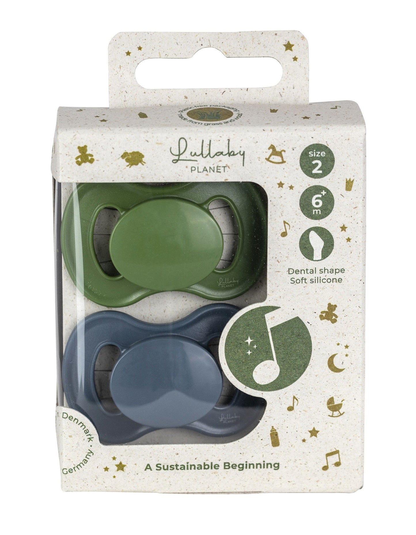 Lullaby Planet Set of 2 Dental Silicone Pacifiers