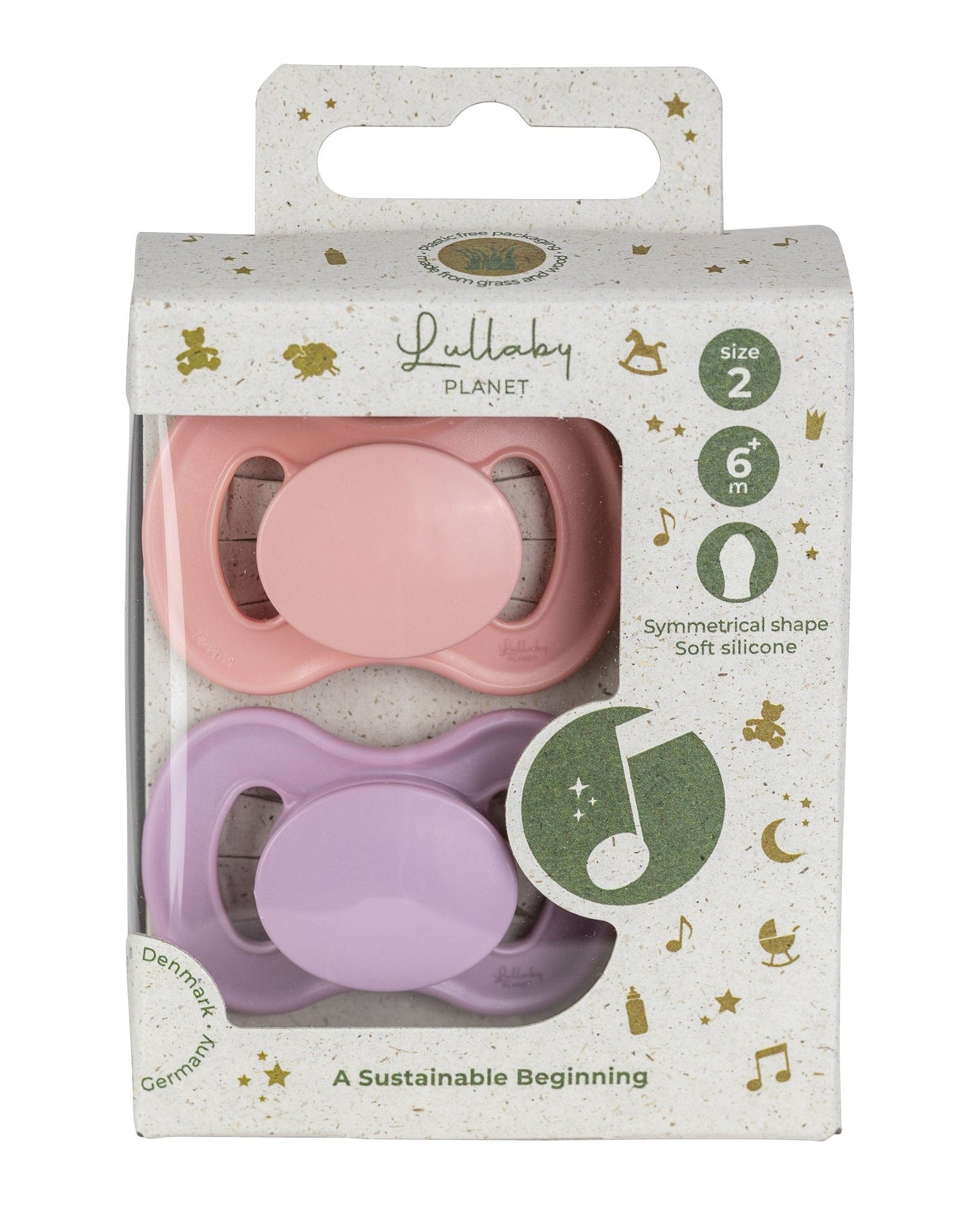 Lullaby Planet Set of 2 Symmetrical Silicone Pacifiers