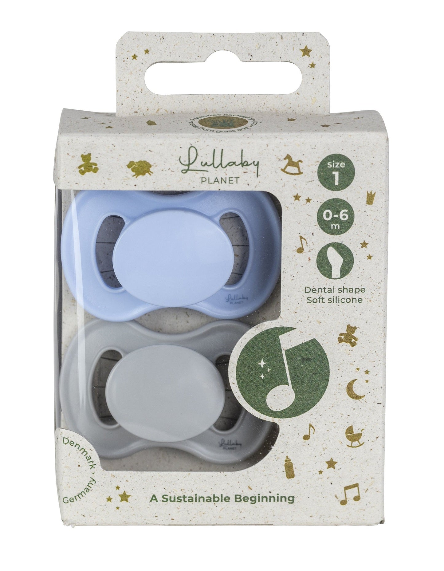 Lullaby Planet Set of 2 Dental Silicone Pacifiers