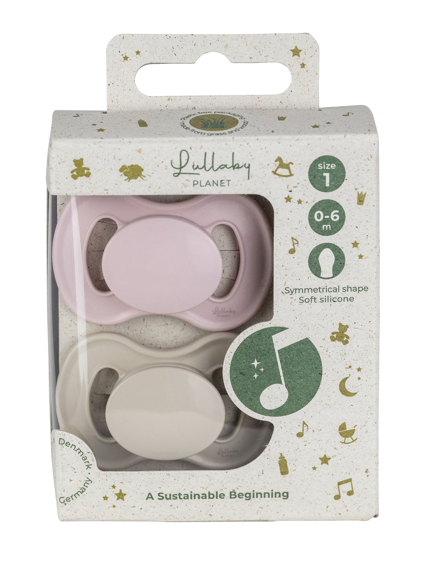 Lullaby Planet Set of 2 Symmetrical Silicone Pacifiers